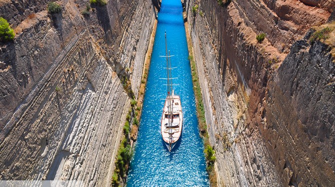 The Corinth Canal In Greece