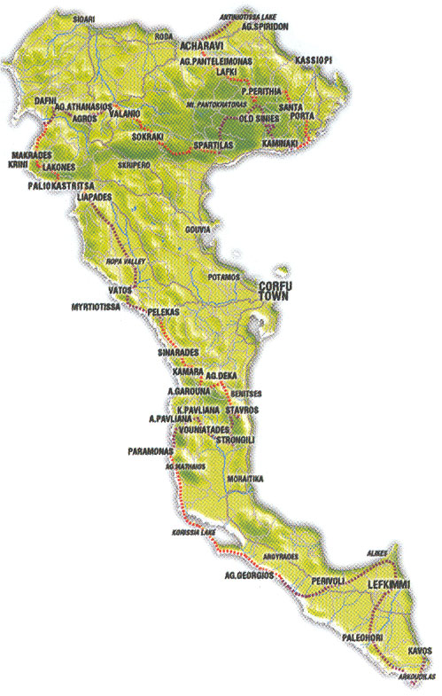 corfu trail map