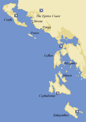 ionian island map